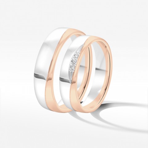 Obrączki ślubne z dwukolorowego złota 5mm