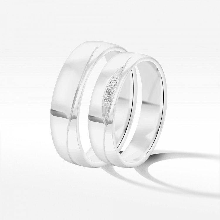 Obrączki ślubne z białego złota 5mm