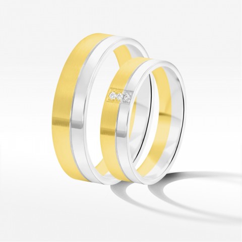 Obrączki ślubne z dwukolorowego złota 5mm