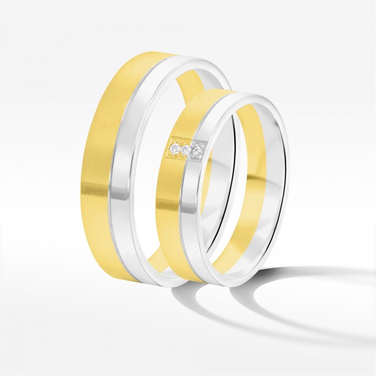 Obrączki ślubne z dwukolorowego złota 5mm