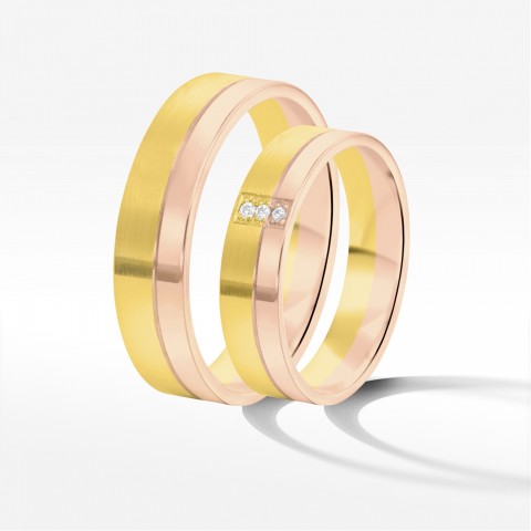 Obrączki ślubne z dwukolorowego złota 5mm