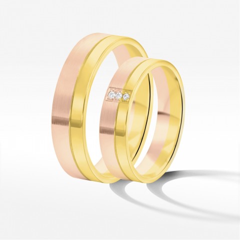 Obrączki ślubne z dwukolorowego złota 5mm