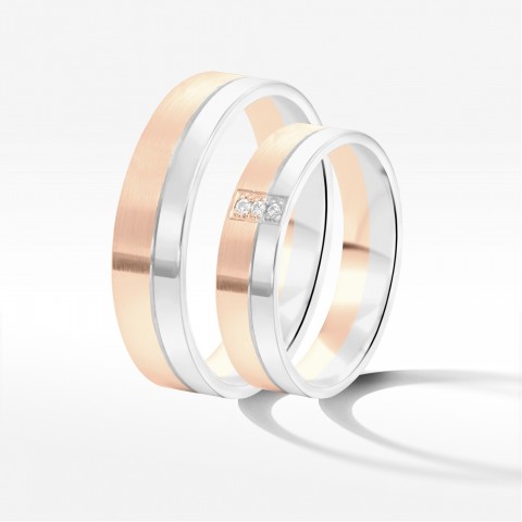 Obrączki ślubne z dwukolorowego złota 5mm