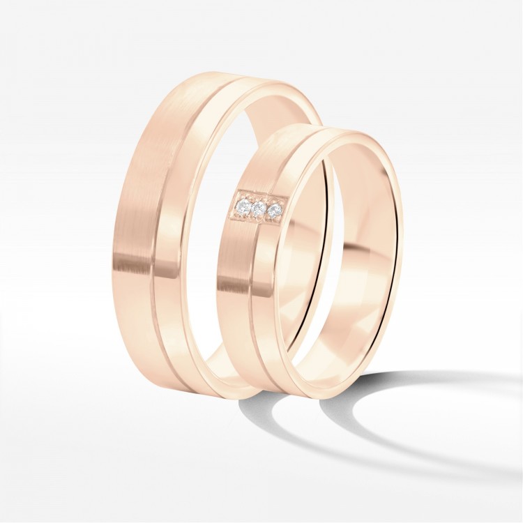Obrączki ślubne z różowego złota 5mm