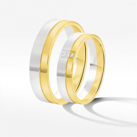 Obrączki ślubne z dwukolorowego złota 5mm