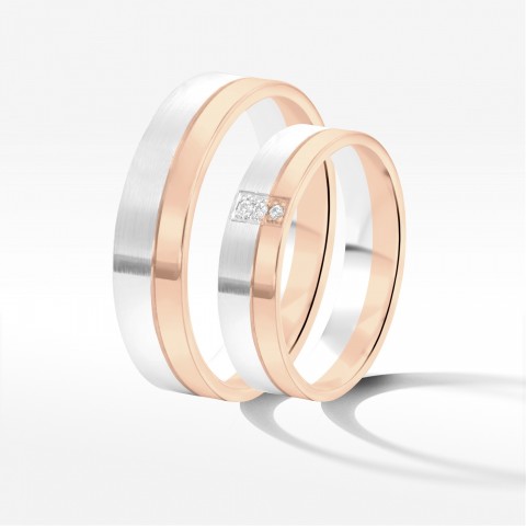 Obrączki ślubne z dwukolorowego złota 5mm