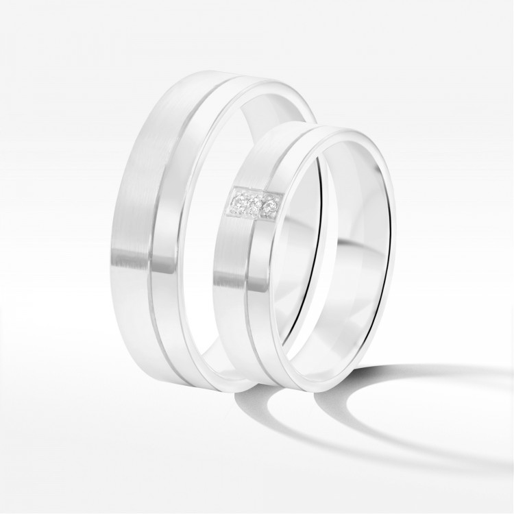 Obrączki ślubne z białego złota 5mm