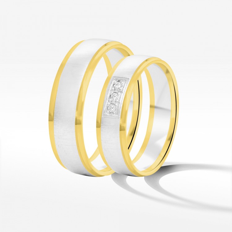 Obrączki ślubne z dwukolorowego złota 5.5mm