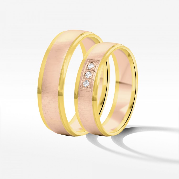 Obrączki ślubne z dwukolorowego złota 5.5mm