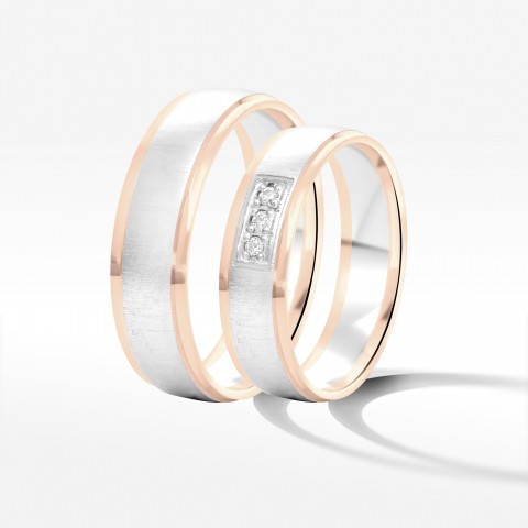 Obrączki ślubne z dwukolorowego złota 5.5mm