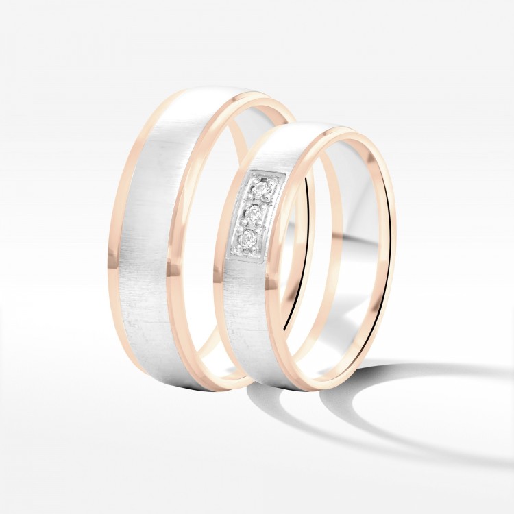 Obrączki ślubne z dwukolorowego złota 5.5mm