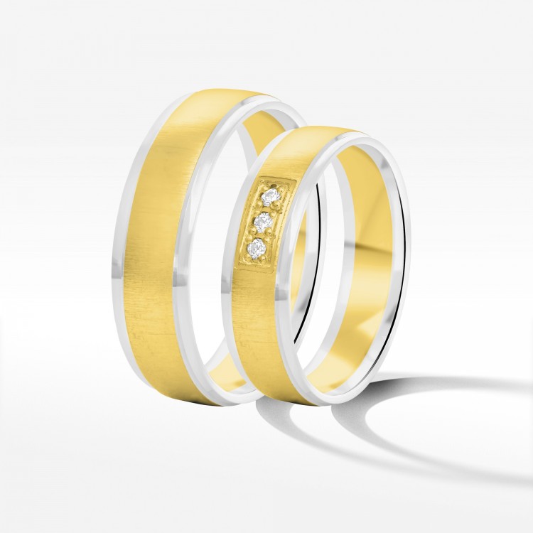 Obrączki ślubne z dwukolorowego złota 5.5mm