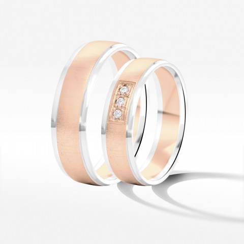 Obrączki ślubne z dwukolorowego złota 5.5mm