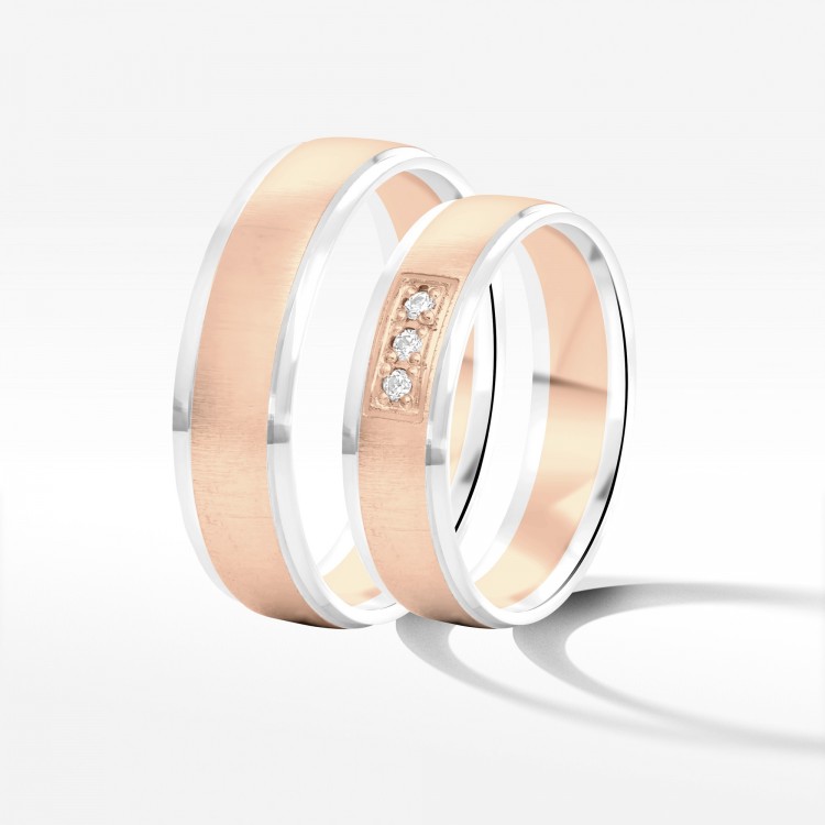 Obrączki ślubne z dwukolorowego złota 5.5mm