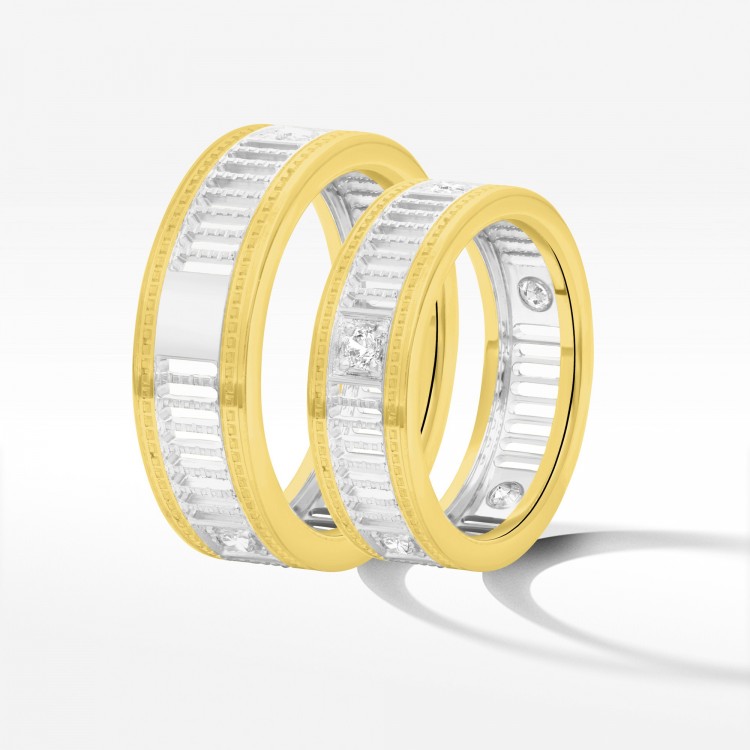 Obrączki ślubne z dwukolorowego złota 6.5mm