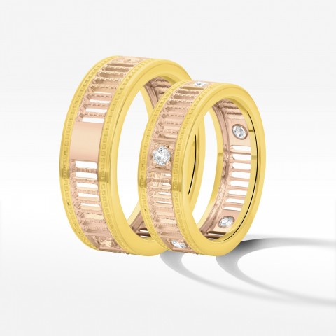 Obrączki ślubne z dwukolorowego złota 6.5mm