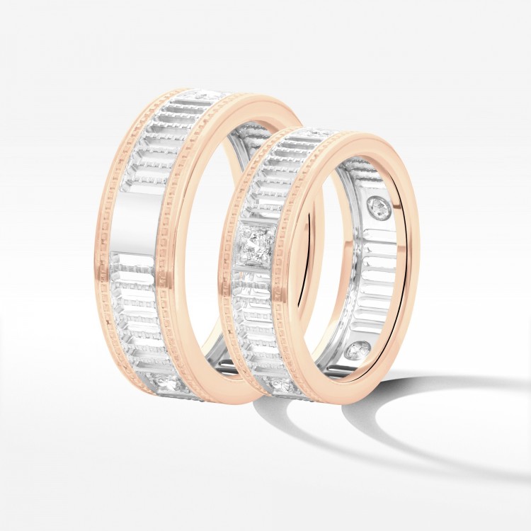 Obrączki ślubne z dwukolorowego złota 6.5mm