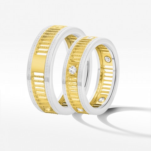 Obrączki ślubne z dwukolorowego złota 6.5mm