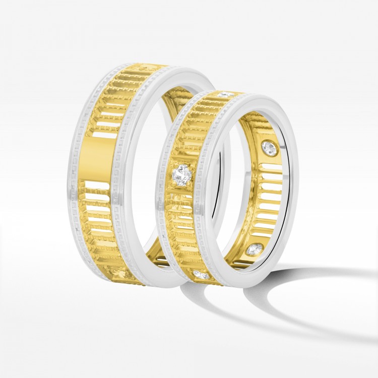 Obrączki ślubne z dwukolorowego złota 6.5mm