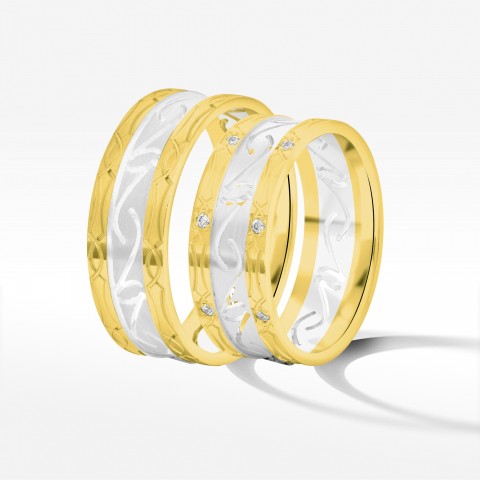 Obrączki ślubne z dwukolorowego złota 7.5mm