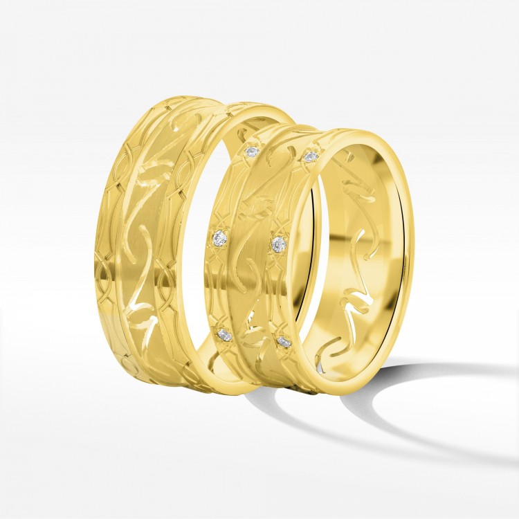 Obrączki ślubne z żółtego złota 7.5mm