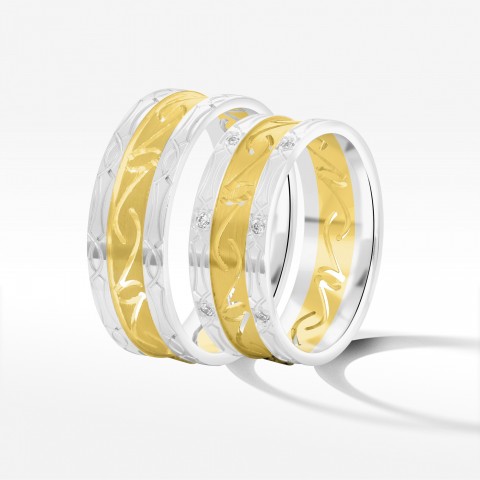 Obrączki ślubne z dwukolorowego złota 7.5mm