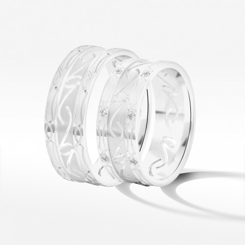 Obrączki ślubne z białego złota 7.5mm