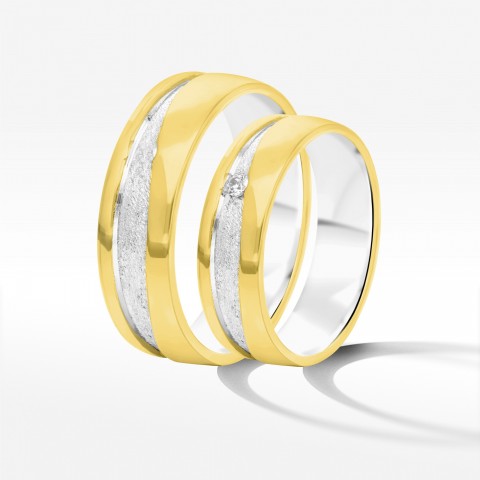 Obrączki ślubne z dwukolorowego złota 6mm