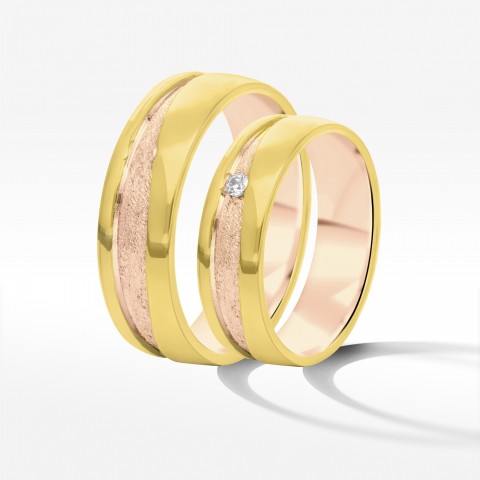 Obrączki ślubne z dwukolorowego złota 6mm