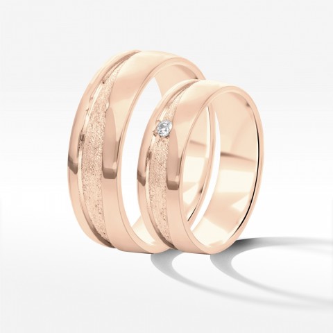 Obrączki ślubne z różowego złota 6mm
