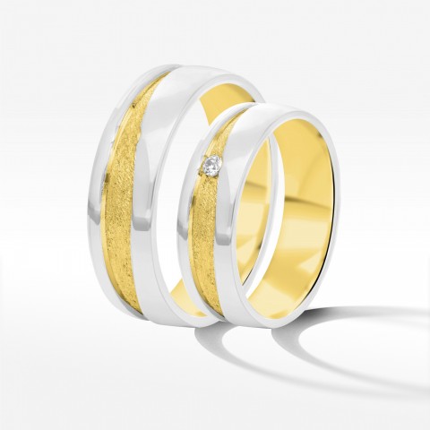 Obrączki ślubne z dwukolorowego złota 6mm