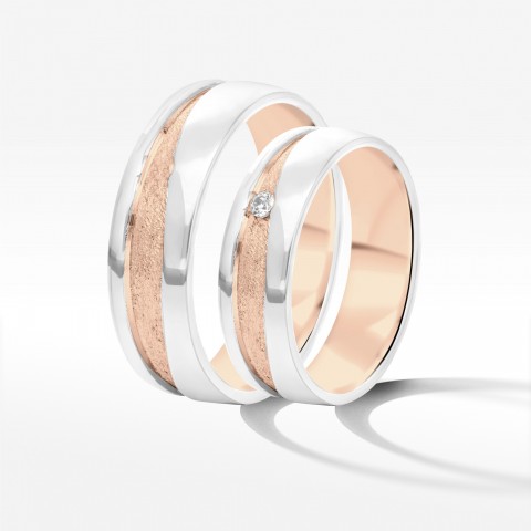 Obrączki ślubne z dwukolorowego złota 6mm