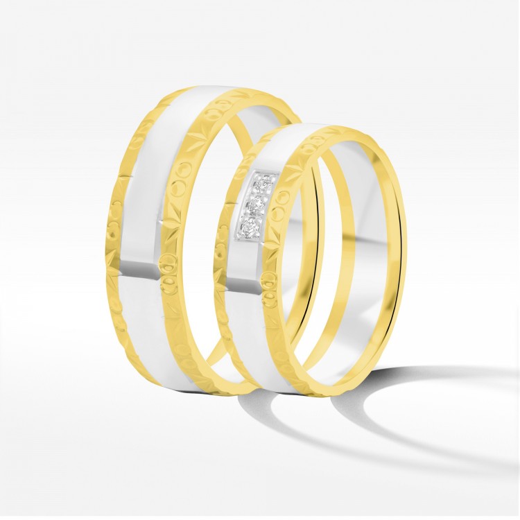 Obrączki ślubne z dwukolorowego złota 5.5mm