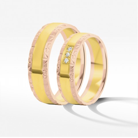 Obrączki ślubne z dwukolorowego złota 5.5mm