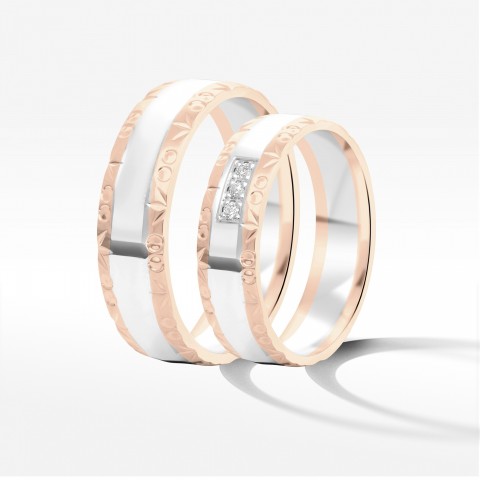 Obrączki ślubne z dwukolorowego złota 5.5mm