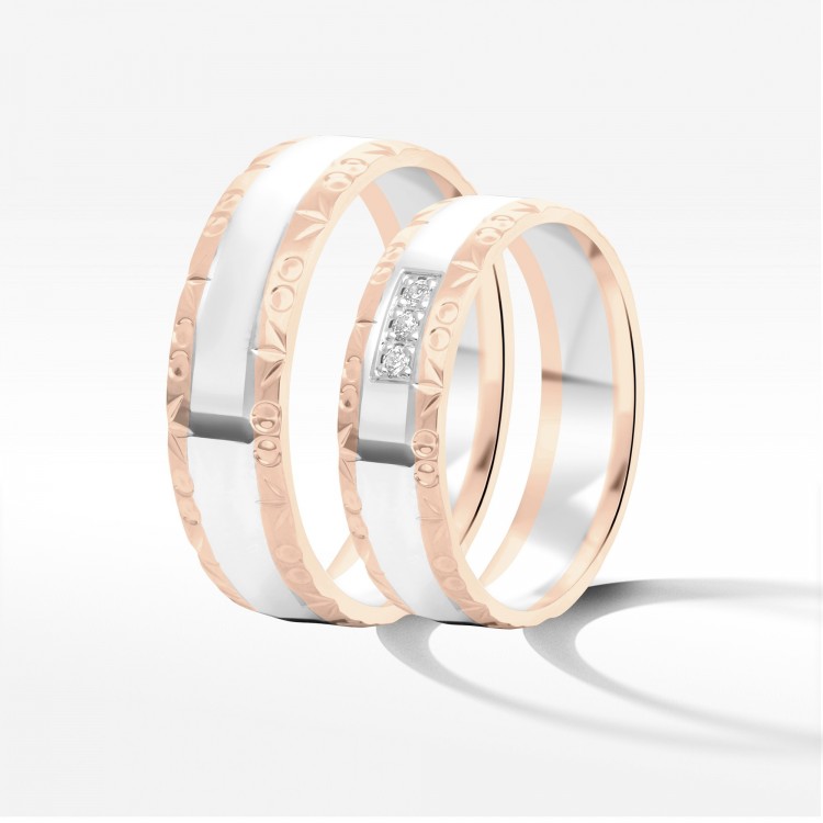 Obrączki ślubne z dwukolorowego złota 5.5mm