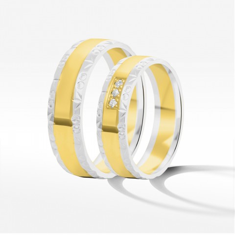 Obrączki ślubne z dwukolorowego złota 5.5mm