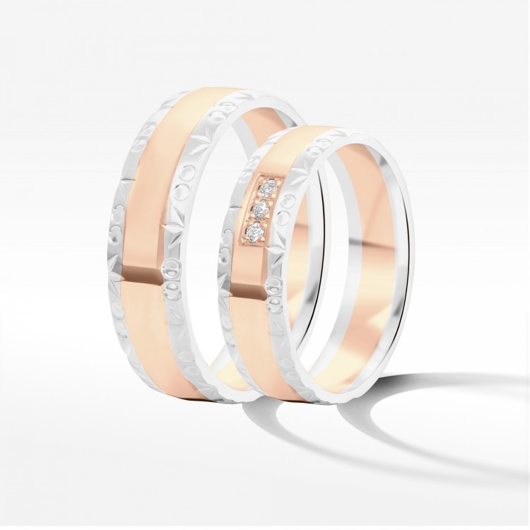 Obrączki ślubne z dwukolorowego złota 5.5mm