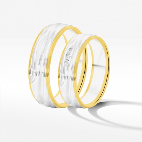 Obrączki ślubne z dwukolorowego złota 5.5mm