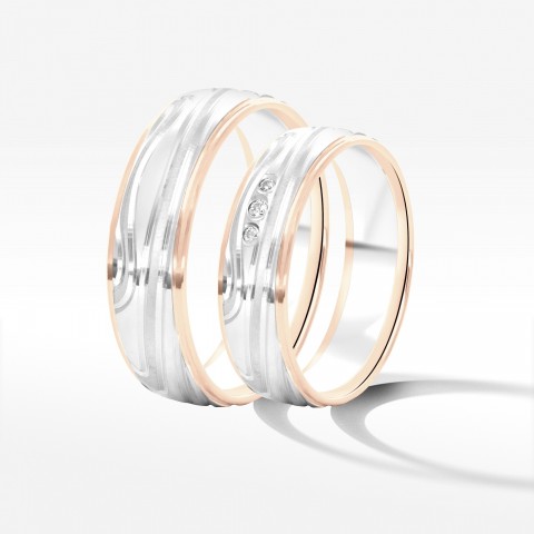 Obrączki ślubne z dwukolorowego złota 5.5mm