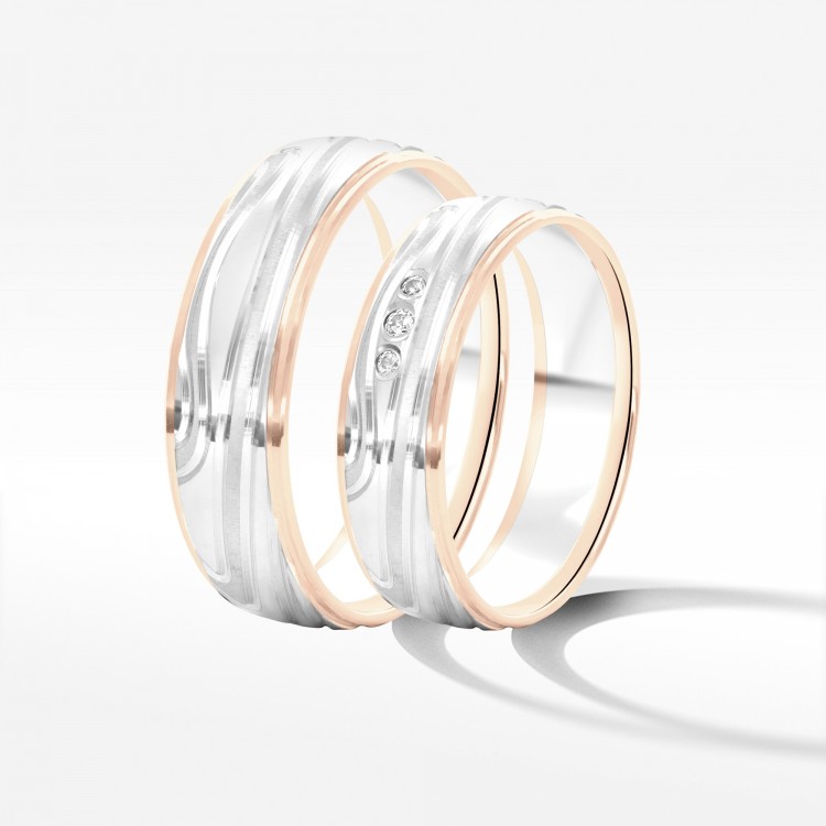 Obrączki ślubne z dwukolorowego złota 5.5mm