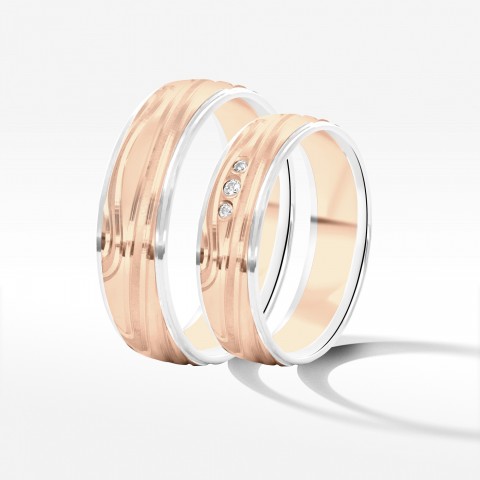 Obrączki ślubne z dwukolorowego złota 5.5mm