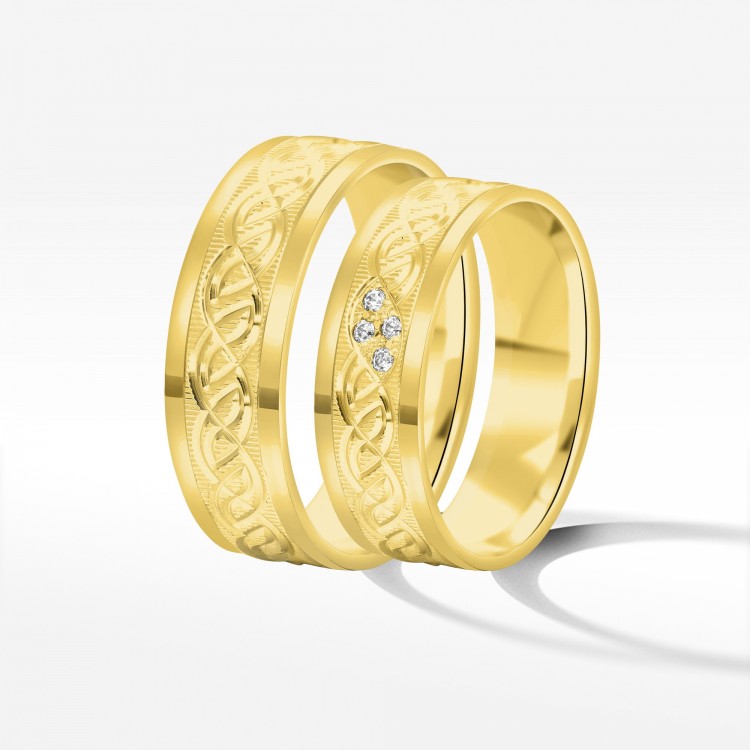 Obrączki ślubne z żółtego złota 6mm