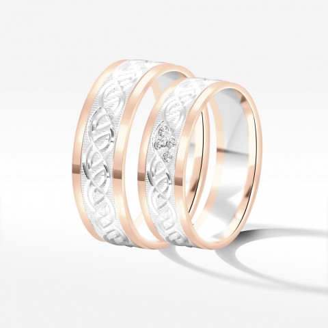 Obrączki ślubne z dwukolorowego złota 6mm