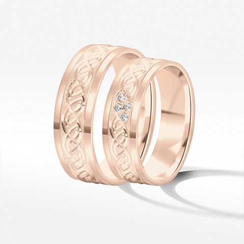 Obrączki ślubne z różowego złota 6mm