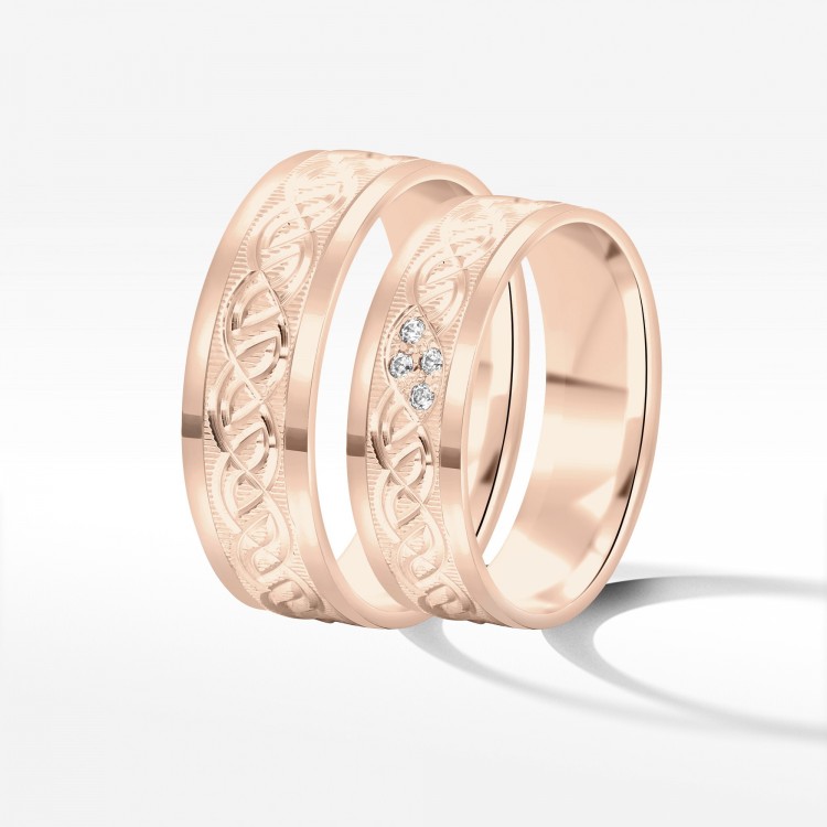 Obrączki ślubne z różowego złota 6mm