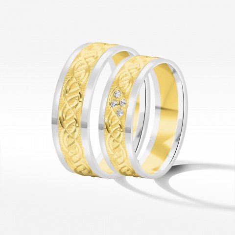Obrączki ślubne z dwukolorowego złota 6mm