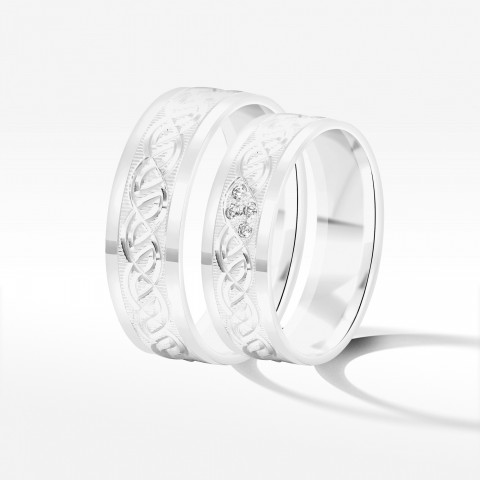 Obrączki ślubne z białego złota 6mm