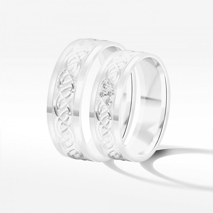 Obrączki ślubne z białego złota 6mm