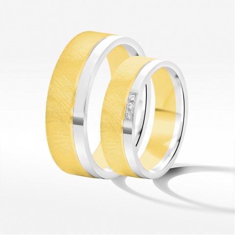 Obrączki ślubne z dwukolorowego złota 6mm